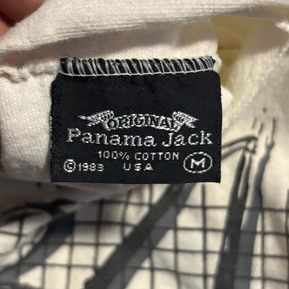 Panama Jack Padre Island Texas 84 Tank Top Size M White Cotton Vintage 1983 - Picture 3 of 7
